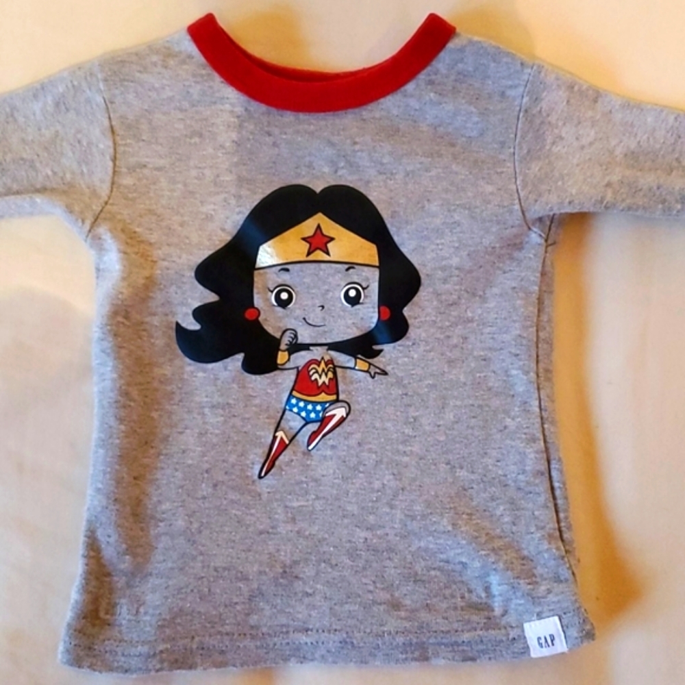 Baby Gap Wonder Woman Top Gray 6-12 Months